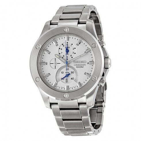 Seiko Chronograph Silver Dial Stainless Steel Men's Watch SPC091 watches