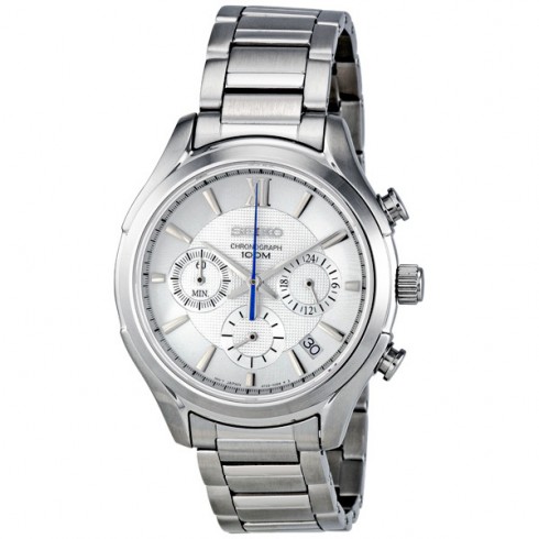 Replica Seiko Chronograph Silver Dial Stainless Steel Men's Watch SSB017 Watch