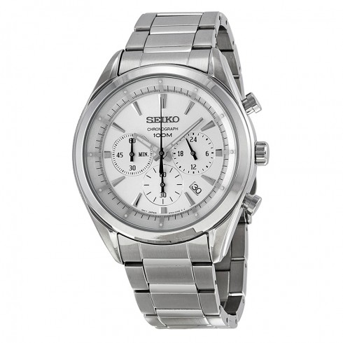 Seiko Chronograph Silver Dial Stainless Steel Men's Watch SSB085 watches
