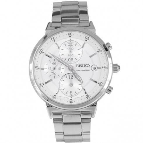 Seiko Chronograph Silver Dial Stainless Steel Unisex Watch SNDW53 watches