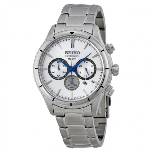 Replica Seiko Chronograph Silver Dial Stainless Steel Watch SRW033P1 Watch