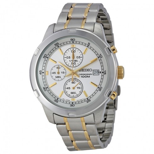 Seiko Chronograph Silver Dial Two-tone Men's Watch SKS423P1 watches