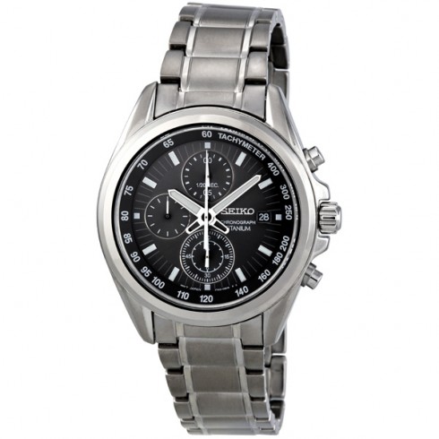 Replica Seiko Chronograph Tachymeter Brown Dial Titanium Men's Watch SNDC91 Watch