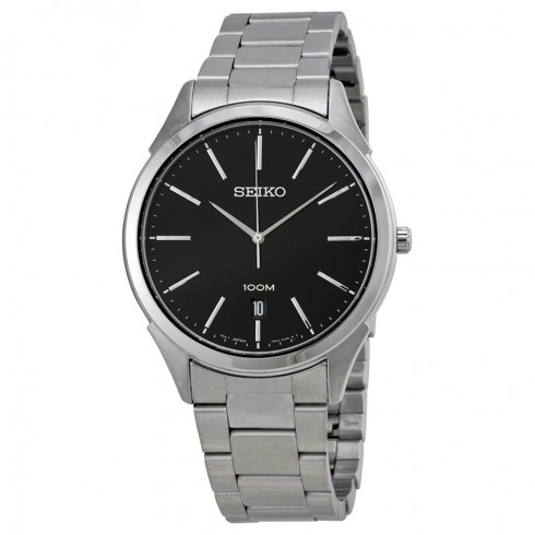 Seiko Classic Black Dial Stainless Steel Men's Watch SGEG69 watches