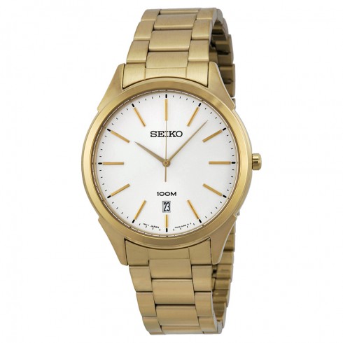 Replica Seiko Classic Light Champagne Dial Gold-tone Stainless Steel Men's Watch SGEG74 Watch