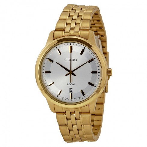 Seiko Classic Silver Dial Gold-tone Men's Watch SUR034 watches