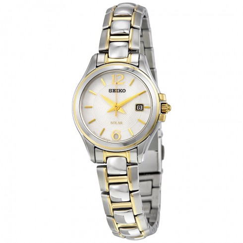 Seiko Core Solar Silver Dial Two-tone Ladies Watch SUT250 watches