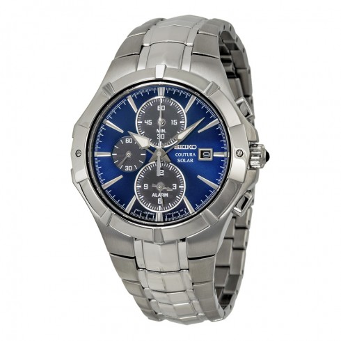 Seiko Coutura Chronograph Blue Dial Stainless Steel Men's Watch SSC197 watches