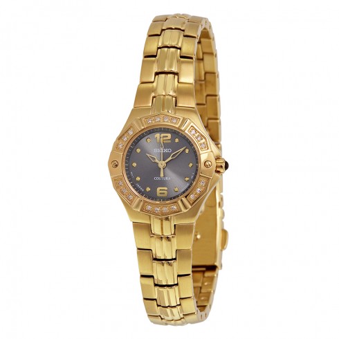 Seiko Coutura Diamond Gold-tone Steel Ladies Watch SXGN28 watches