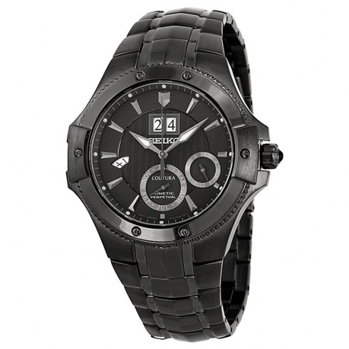 Seiko Coutura Kinetic Perpetual Black Dial Black Ion-plated Men's Watch SNP071 watches