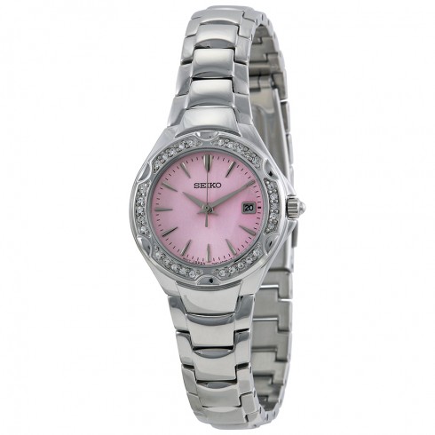Seiko Crystal Pink Dial Ladies Watch SXDC53 watches