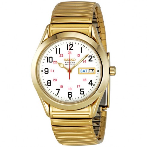 Seiko Day Date White Dial Gold-tone Men's Watch SGG746 watches