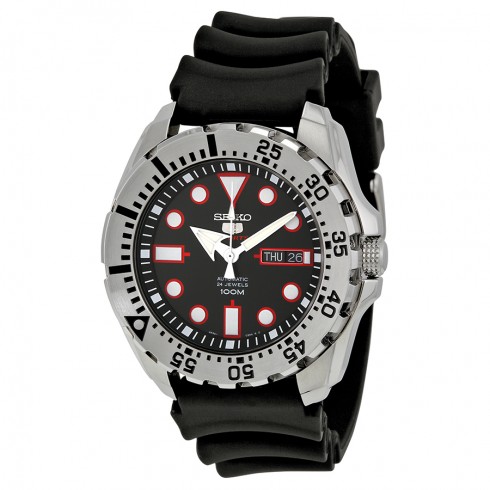 Seiko Diver Automatic Black Dial Black Rubber Men's Watch SRP601 watches