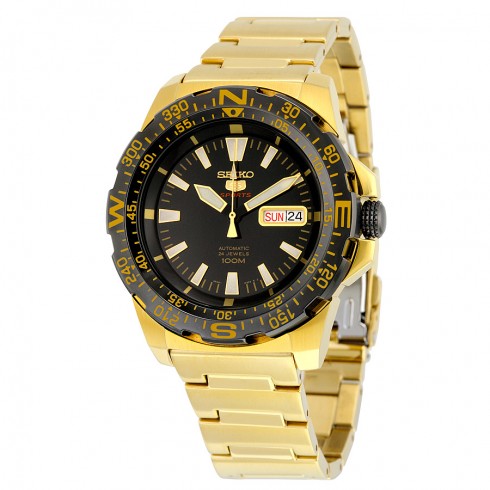 Seiko Diver Automatic Black Dial Gold-tone Men's Watch SRP548 watches