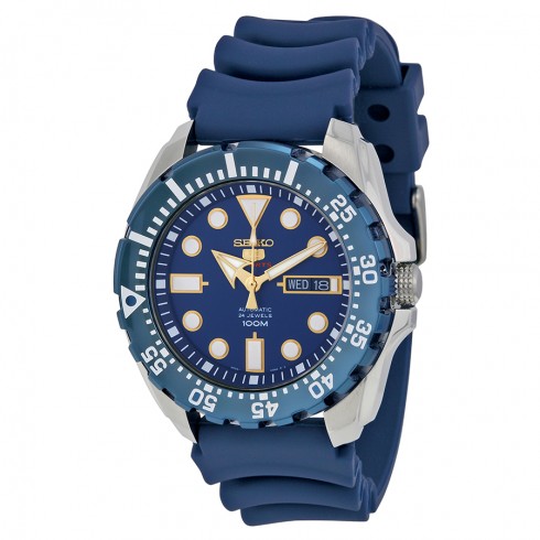 Seiko Diver Automatic Blue Dial Blue Rubber Men's Watch SRP605K2 watches