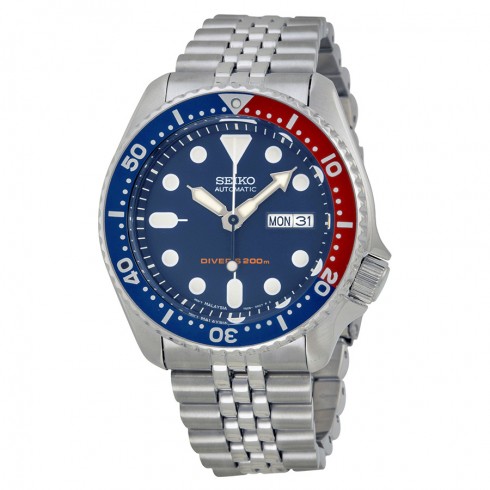 Seiko Diver Steel Blue / Red Men's Watch SKX175 watches