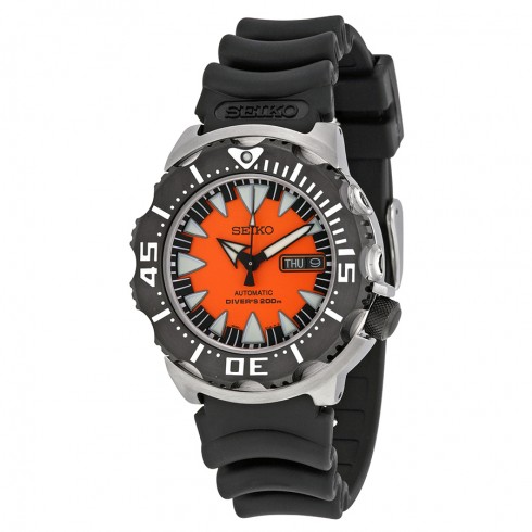 Seiko Divers Automatic Black & Orange Dial Stainless Steel Men's Watch SRP315 watches