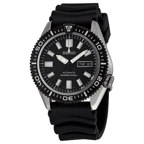 Seiko Divers Black Dial Black Rubber Strap Men's Watch SKZ327 watches