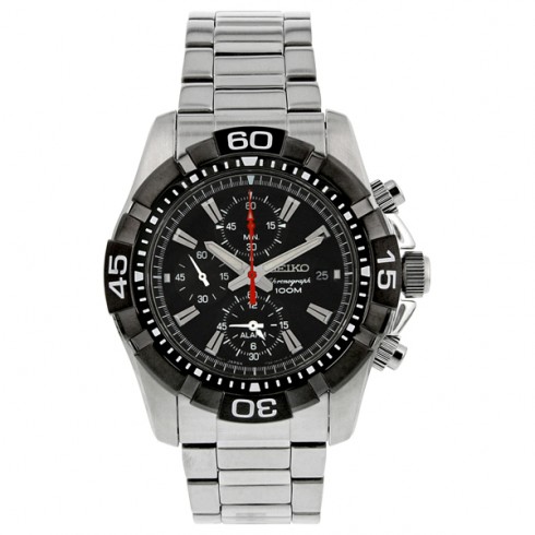 Seiko Divers Chronograph Black Dial Men's Watch SNAE25 watches
