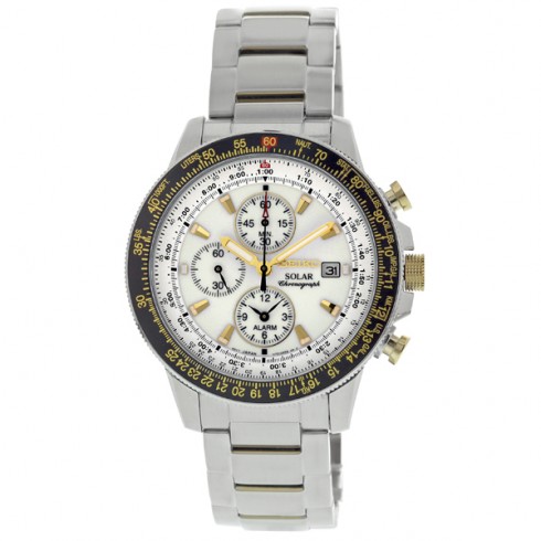 Seiko Flight Solar Quartz Stainless Steel Men's Watch SSC011 watches