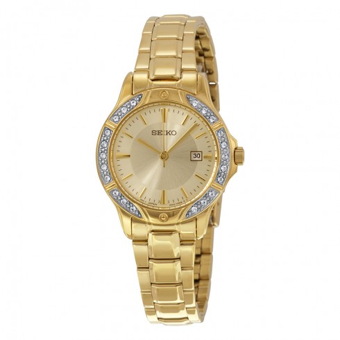 Replica Seiko Gold Dial Gold-tone Ladies Watch SUR874 Watch