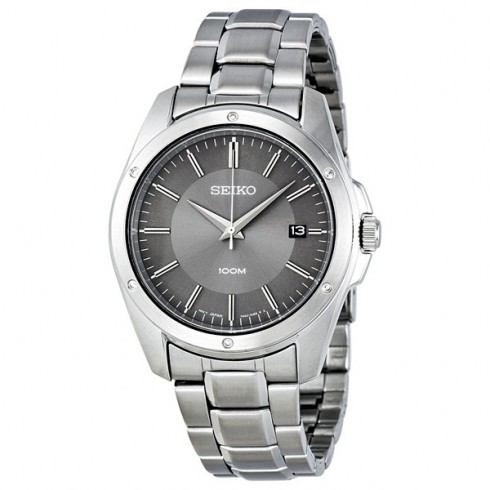 Seiko Grey Dial Stainless Steel Men's Watch SGEF79 watches