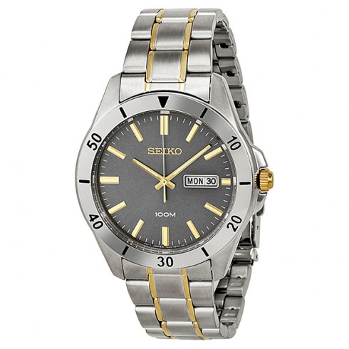 Seiko Grey Dial Two-Tone Stainless Steel Men's Watch SGGA83 watches