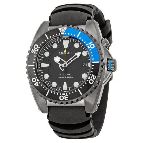 Replica Seiko Kinetic Black Dial Black Rubber Men's Watch SKA579P2 Watch