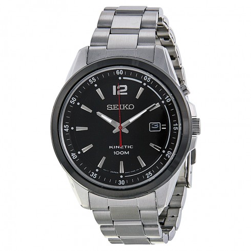 Replica Seiko Kinetic Black Dial Stainless Steel Men's Watch SKA603 Watch