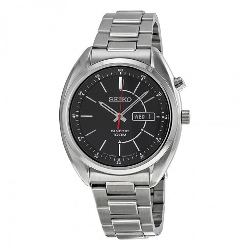 Replica Seiko Kinetic Black Dial Stainless Steel Men's Watch SMY119 Watch
