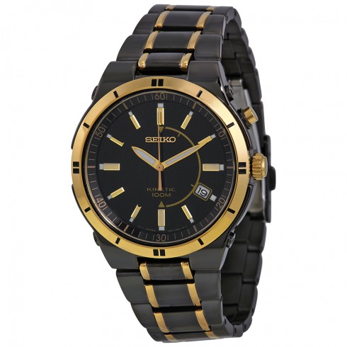 Seiko Kinetic Two-Tone TiCN-Plated Steel Men's Watch SKA366 watches