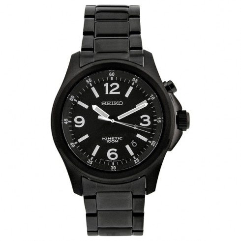 Seiko Kinetic Black Ion-plated Men's Watch SKA465 watches