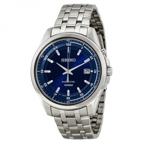 Seiko Kinetic Blue Dial Stainless Steel Men's Watch SKA631 watches