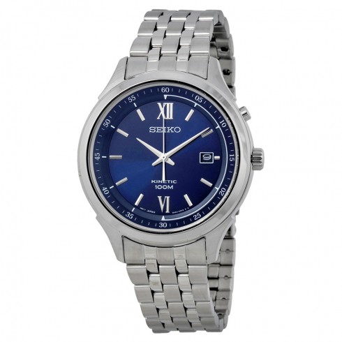 Seiko Kinetic Blue Dial Stainless Steel Men's Watch SKA655 watches