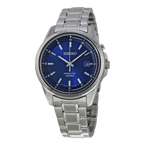 Seiko Kinetic Blue Dial Stainless Steel Men's Watch SKA675 watches
