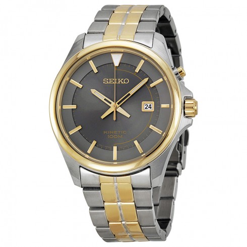 Seiko Kinetic Grey Dial Two-tone Men's Watch SKA582 watches