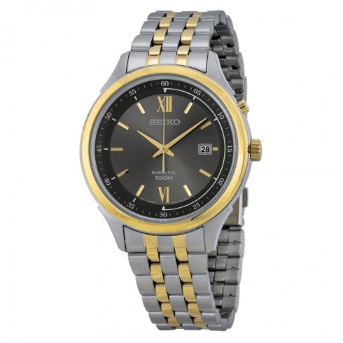 Seiko Kinetic Grey Dial Two-tone Men's Watch SKA658 watches