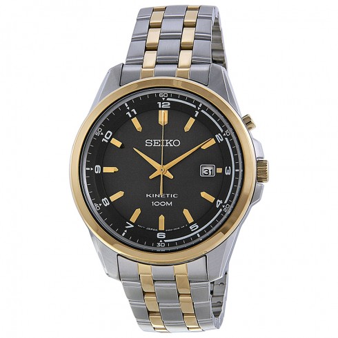 Seiko Kinetic Grey Dial Two-tone Men's Watch SKA634 watches