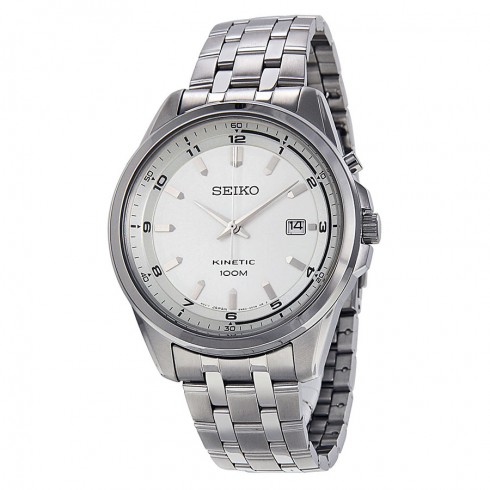Seiko Kinetic Silver Dial Stainless Steel Men's Watch SKA629 watches