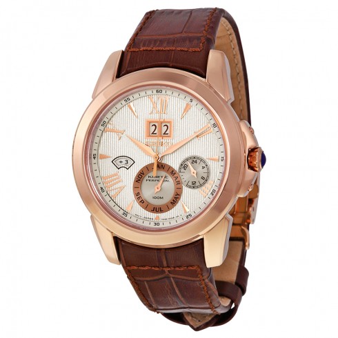 Seiko Kinetic White Dial Brown Leather Men's Watch SNP068 watches