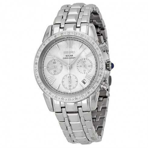 Seiko Le Grand Chronograph Mother of Pearl Dial Stainless Steel Ladies Watch SSC893 watches