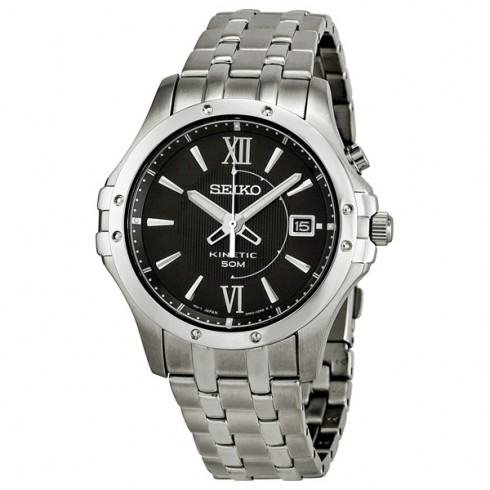 Seiko Le Grand Sport Kinetic Black Dial Steel Men's Watch SKA549 watches