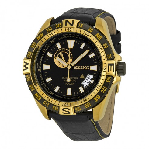 Seiko Limited Edition Automatic Black Dial Black Leather Men's Watch SSA190 watches