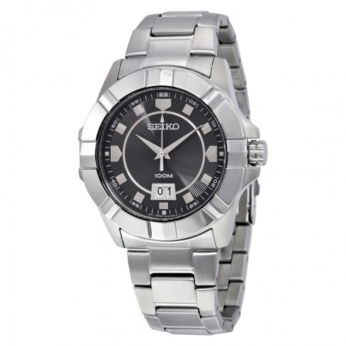 Seiko Lord Black Dial Stainless Steel Men's Watch SUR129 watches