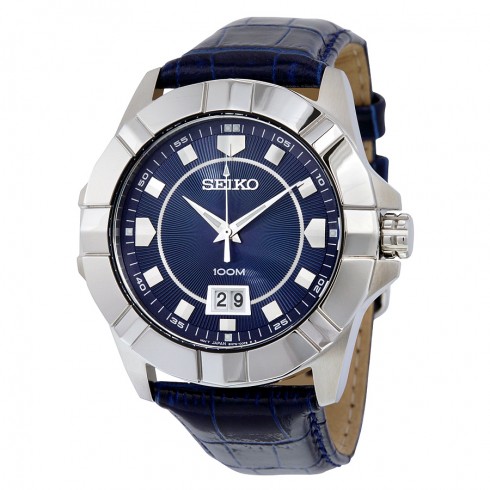 Seiko Lord Blue Dial Blue Leather Men's Watch SUR133 watches
