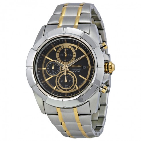 Replica Seiko Lord Chronograph Black Dial Two-tone Men's Watch SNDE70 Watch