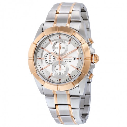 Seiko Lord Chronograph Silver Dial Two-tone Men's Watch SNDE72 watches