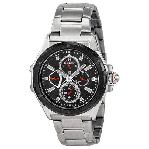 Seiko Lord GMT Multi-Function Black Dial Stainless Steel Men's Watch SRL035 watches