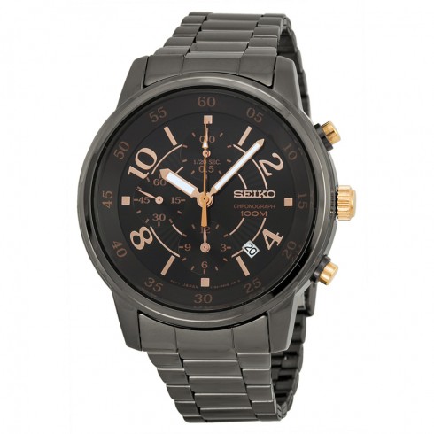 Seiko Matrix Chronograph Black Dial Stainless Steel Men's Watch SNDW83 watches