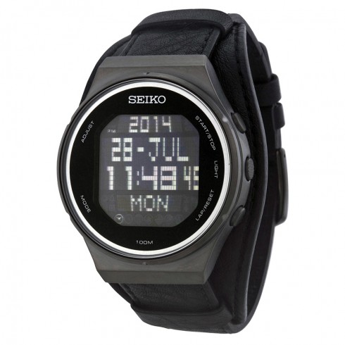 Replica Seiko Matrix Digital Display Black Leather Men's Watch STP017 Watch